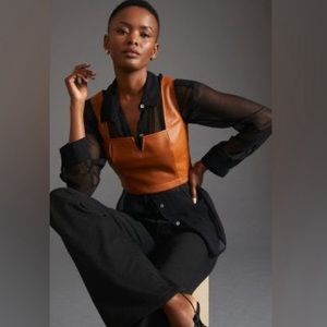 Maeve faux leather notch tank, size 10